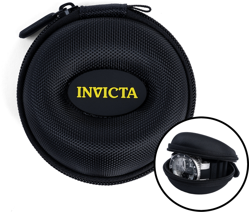 Black Travel Case with Black Zipper and Invicta logo in YellowÂ Â 